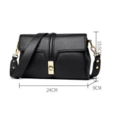 Carnation Black Leather Crossbody by Nikau Design