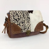 Poppy Hide/Canvas Crossbody Bag Bag by Backyard