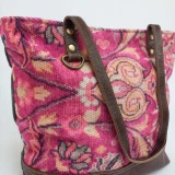 Kathleen Canvas/Leather Tote Bag Bag by Backyard