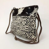 Lucy Hide/Canvas Crossbody Bag Bag by Backyard