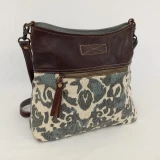 Heidi Leather/Canvas Clutch by Backyard