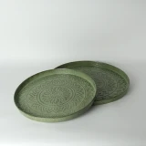 Set of 2 Aztec Trays by Le Forge - 45x3cm