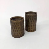 Set of 2 Brushed Bronze Candle Holder by Backyard