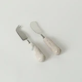 Set of 2 Stone Cheese/Pate Knife  by Le Forge - Grey