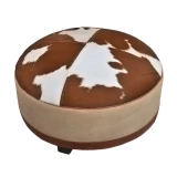 Caramel Ottoman Leather/Canvas/Hide by Backyard