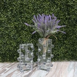 Clear Crystal Ball Vase by Le Forge