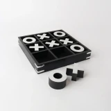 Silver Black Tic Tac Toe by Le Forge - 25x25cm