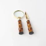 Brown Magnifier/Letter Opener Set by Le Forge