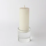 Clear Crystal Pillar Candlestick by Le Forge
