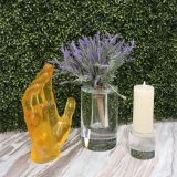 Clear Crystal Pillar Candlestick by Le Forge
