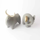 Grey/Gold Resin Elephant by Le Forge