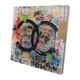 Black Art Canvas "Coco" by Le Forge - 60x60cm