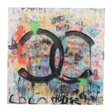 Black Art Canvas "Coco" by Le Forge - 60x60cm