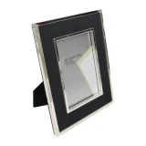 Silver / Black Faux Leather Picture Frame Style 15 by Le Forge