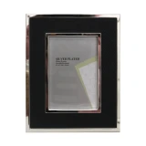 Silver / Black Faux Leather Picture Frame Style 15 by Le Forge