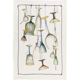 Murano Glasses 100% Linen Tea Towel by Tessitura Toscana Telerie