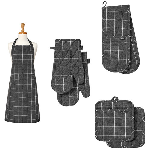 Eco Check Charcoal Kitchen Accessories by Ladelle