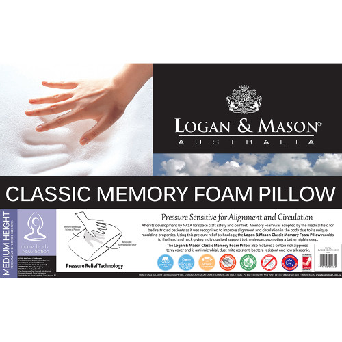 Standard Classic Memory Foam Pillow by Logan and Mason