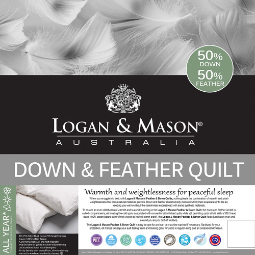 50% Feather and 50% Down Year Round Duvet Inner by Logan and Mason