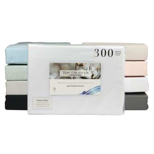 300TC 100% Cotton Sateen Queen Pillowcase Pair by Top Drawer