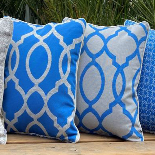 Sky Blue Reversible Outdoor Cushion by Briarwood Cottage