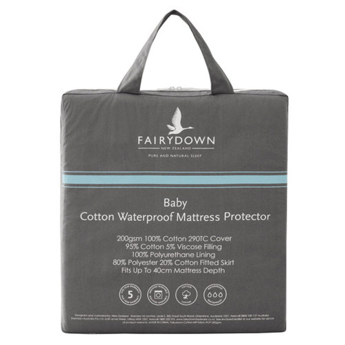 Baby Cotton Waterproof Mattress Protector by Fairydown