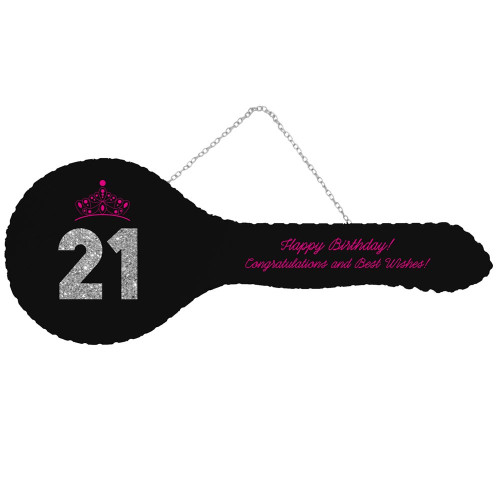 Pink Tiara With Glitter 21st Birthday Key by Linens & More