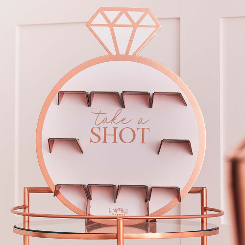 Hen Party Rose Gold Ring Shot Wall