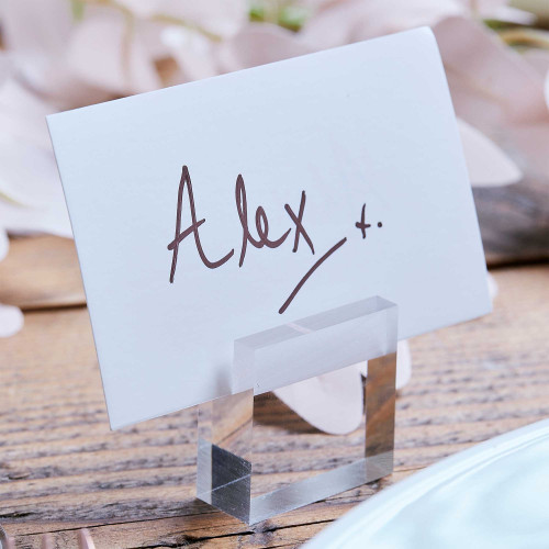 A Touch of Pampas Place Card Holders Acrylic Block