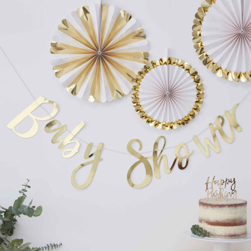 Oh Baby! Backdrop Baby Shower Gold