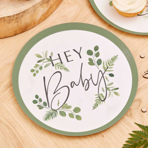 Botanical Baby Hey Baby Botanical Paper Plates