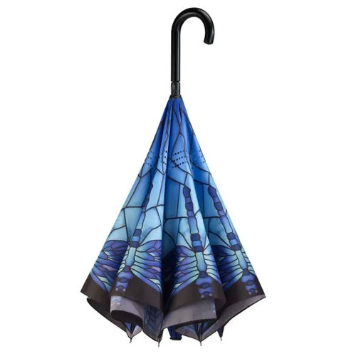 Stained Glass Dragonfly Reverse Cover Umbrella by Galleria