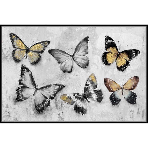 Butterflies Canvas Print Black Frame by Linens and More