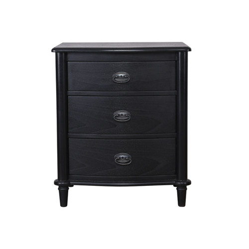 French Bedside Drawer 3 Black by Le Forge