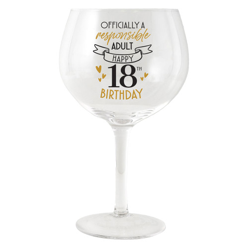 Sip Celebration 18th Balloon Glass by Splosh