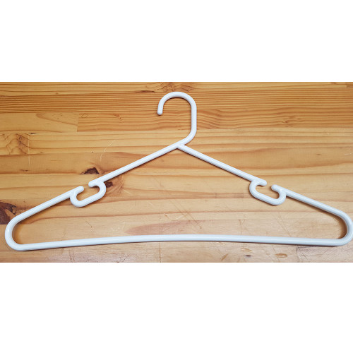 White Quality NZ Made Plastic Boutique Clothes Hanger by Commercial