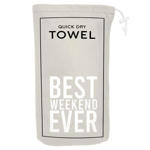 Best Weekend Ever Quick Dry Oversized Beach Towel by Santa Barbara Design Studio