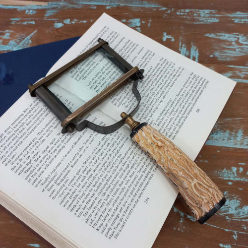 Rectangle Magnifier - Horn Wood Handle by Backyard