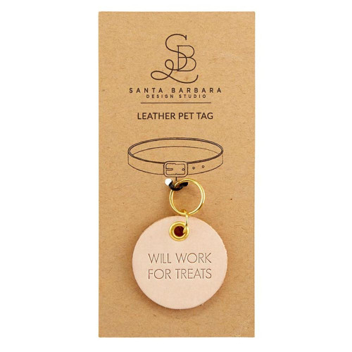 Treats Leather Pet Tag by Santa Barbara Design Studio