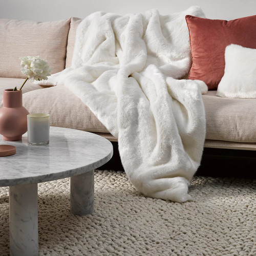 Polar Bear Faux Fur Throw by Heirloom