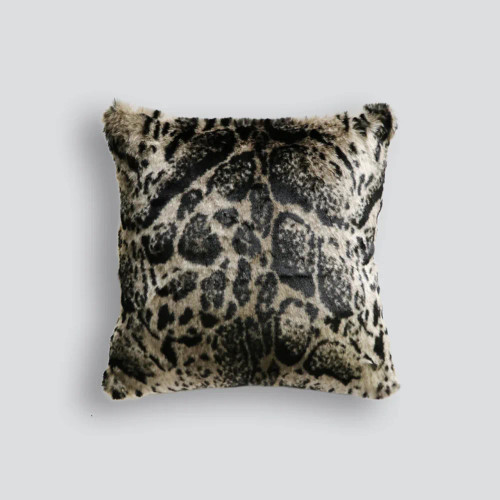 African Leopard Faux Fur Cushion by Heirloom