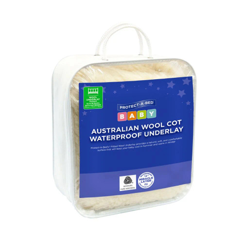 Standard Wool Cot Waterproof Underlay by Protect-A-Bed