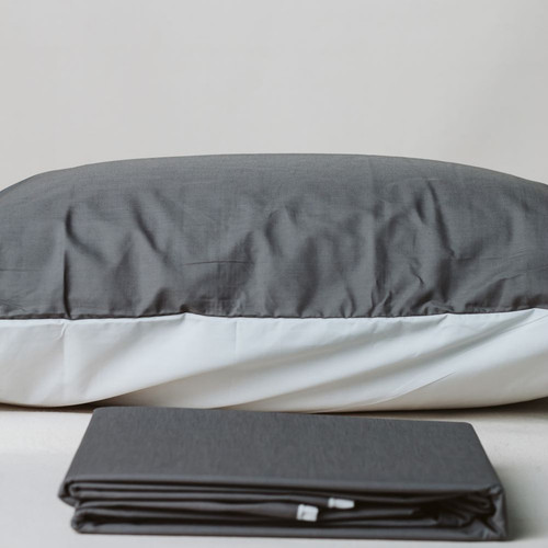 Reversible Duvet Cover by Bedmates in Graphite / Silver