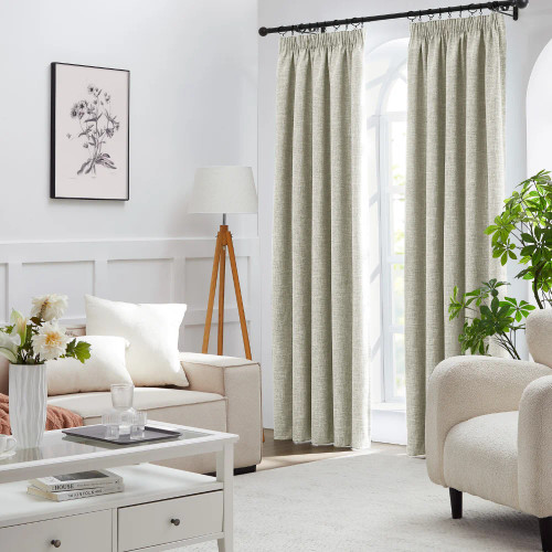 Weylands Blockout Pencil Pleat Curtain by Filigree - Birch