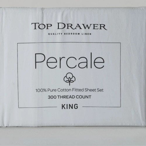 300TC Percale Sheet Set by Top Drawer - White