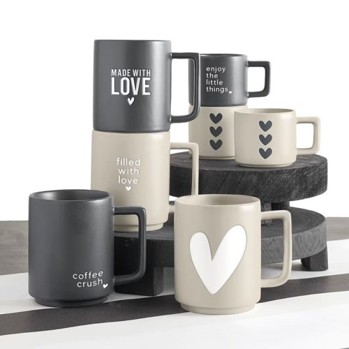 Matte Café Demi Mug - Hearts by Santa Barbara Design Studio