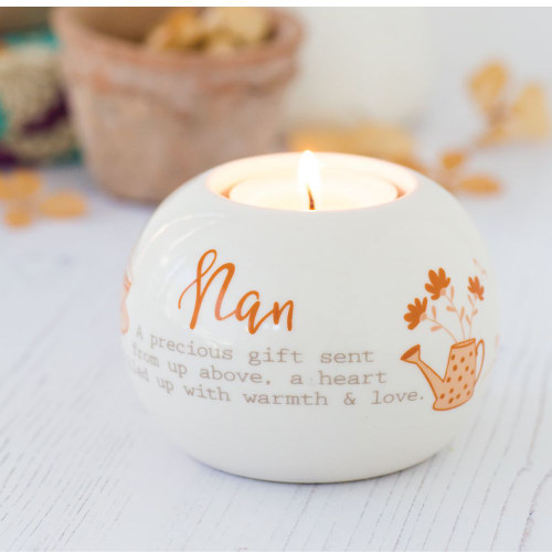 Ceramic Tealight Holder Round - Nan by Said with Sentiment