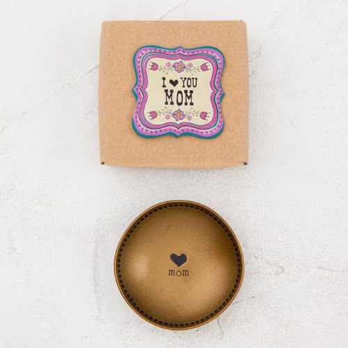 Little Love Bowl Copper I Love U Mom by Natural Life