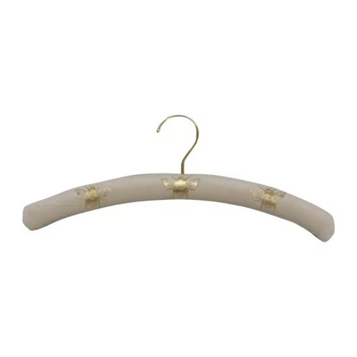 Velvet Bee Coat Hanger - Pearl/Gold by Le Forge