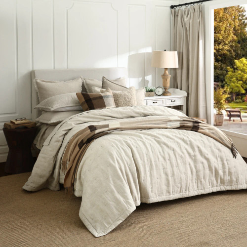 Laundered Linen Bedspread by MM Linen - Natural